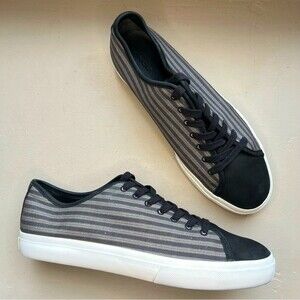 Vince Black & Gray Canvas & Suede‎ Lace Up Sneaker Shoes Athleisure Men’s 11.5